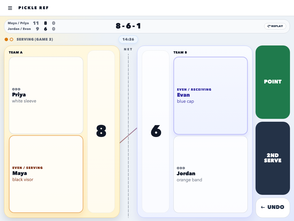 Landscape game screen on tablet